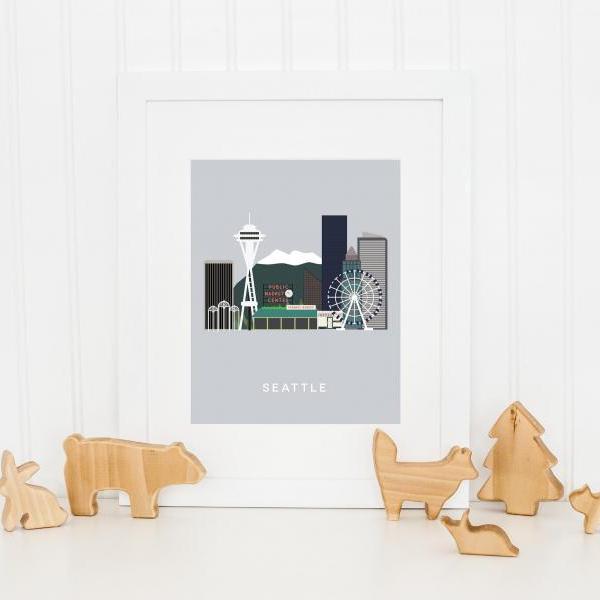 Seattle City Print in our West Coast Cities Series Wall art for the home